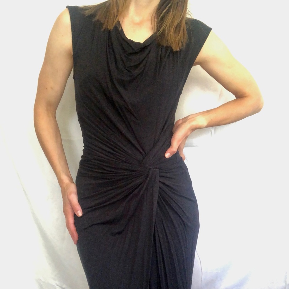 Kenneth Cole wrap twist gathered vowel neck dress size xs